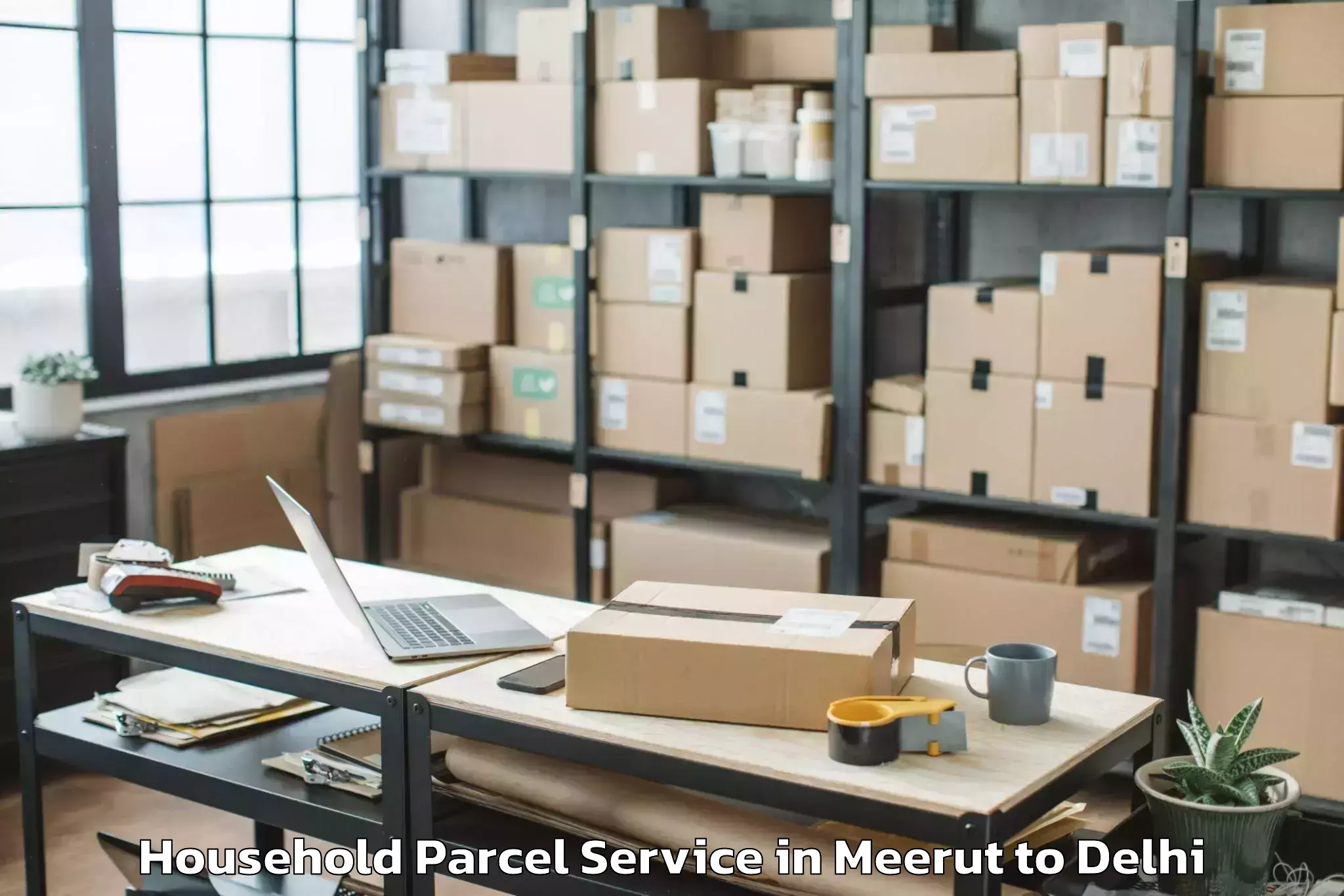 Easy Meerut to Westend Mall Delhi Household Parcel Booking